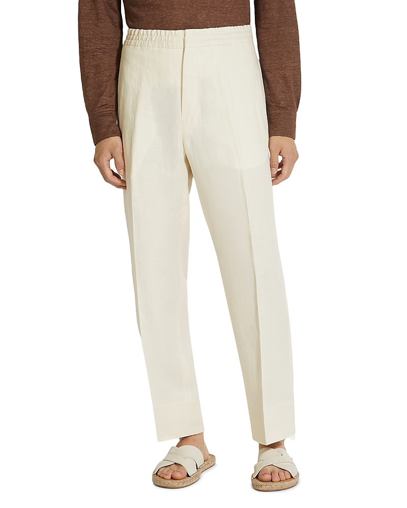 Zegna Men's Pants With Pleat In White Solid
