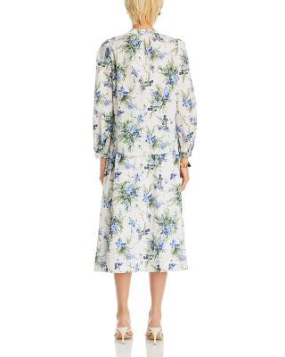 【Veronica Beard】 Arwenリネンブレンドミディスカート Veronica Beard Arwen Belted Linen-Blend Midi Skirt | Neiman