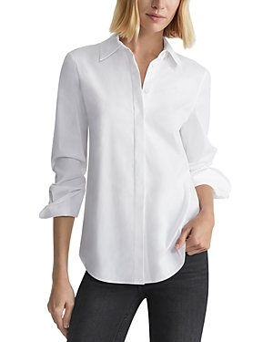 Shop Lafayette 148 Wright Novelty Cuff Shirt In White