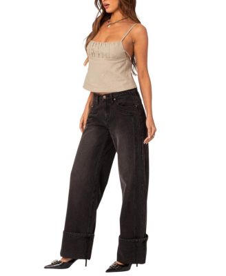 Linen Look Open Back Top