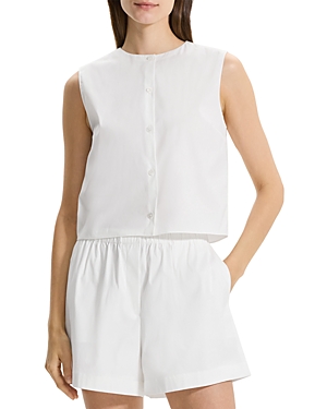 Shop Theory Button Front Top In White