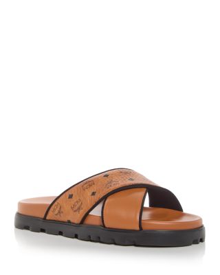 MCM - Women's Visetos Criss Cross Slide Sandals