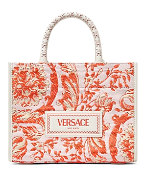 Shop Versace Athena Large Jacquard Tote In Multicolor