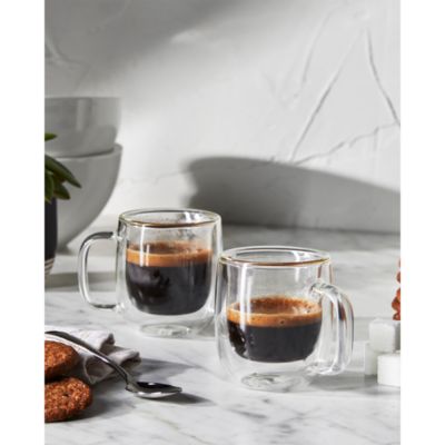 Sorrento Plus Espresso Glass Mug, Set of 2
