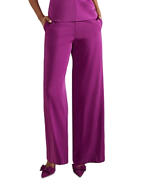Shop Hobbs London Venetia Wide Leg Pants In Magenta Purple