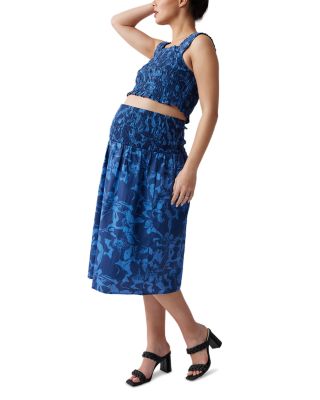 Maternity Poplin Floral Top &amp; Skirt Set
