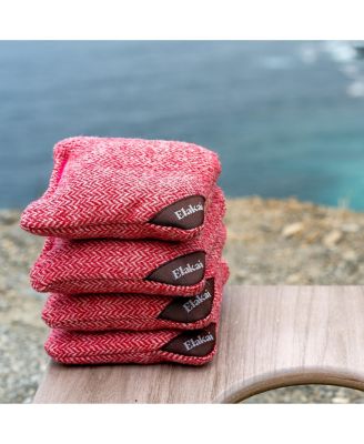 Herringbone Wool Aviator Cornhole Bags Above