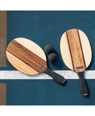 Natural Premium Hardwoods Two Player Patroller Paddle Ball Set