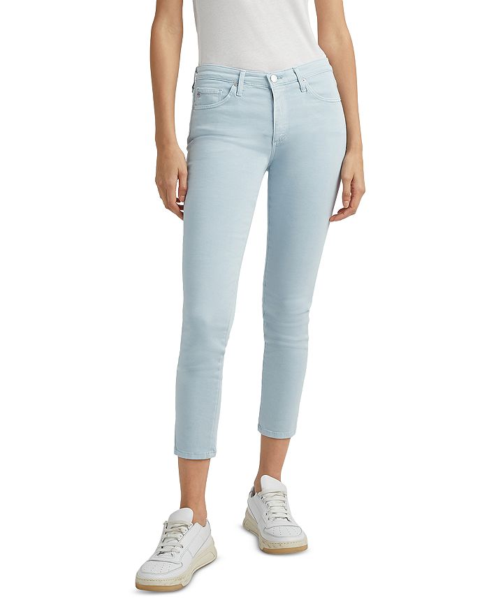 AG Prima Mid Rise Cigarette Crop Jeans Sulfur Water Mist Women s 32
