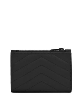 Cassandre MatelassÃ© Fragments Zipped Bi-fold Wallet in Grain De Poudre Embossed Leather