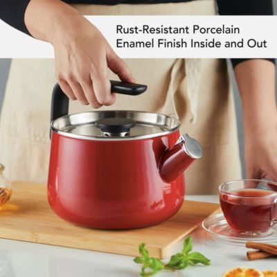 Enameled Steel Induction 2 Qt Whistling Tea Kettle