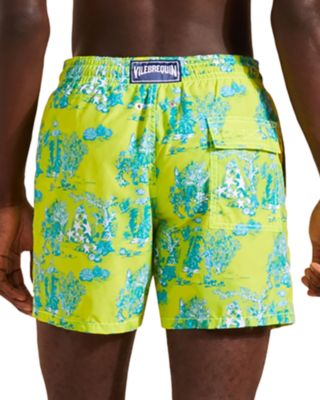 Moorea Deep Sea Toile De Jouy Print 6" Swim Trunks