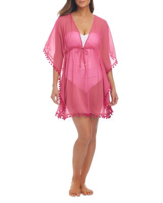 Bleu Rod Beattie - Pom Pom Trim Cover Up Caftan