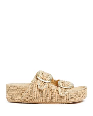 Women's Woven Buckled Espadrille Platform Sandals