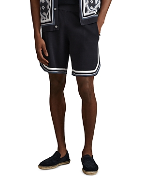 Reiss Jack Textured Tipped Shorts In Black