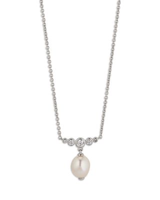 Nadri Siren Cubic Zirconia &amp; Cultured Freshwater Pearl Pendant Necklace, 16-18
