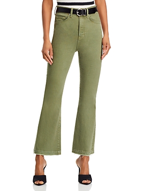 Veronica Beard Carson Ankle Flare Jeans In Stone Army In Green