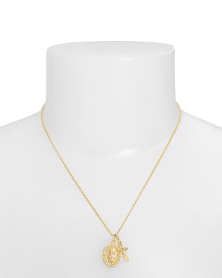 Signature Saint & Cross Charm Necklace, 17"