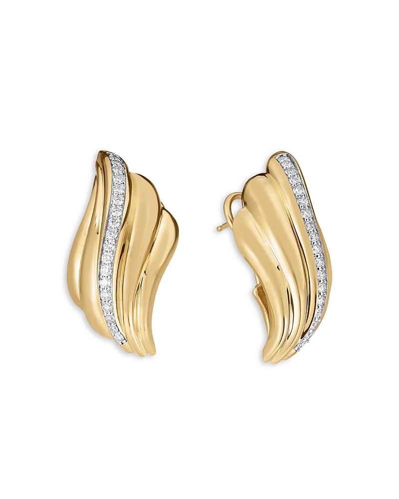 Roberto Coin 18K Yellow Gold Bold Gold Diamond Croissant Statement Earrings