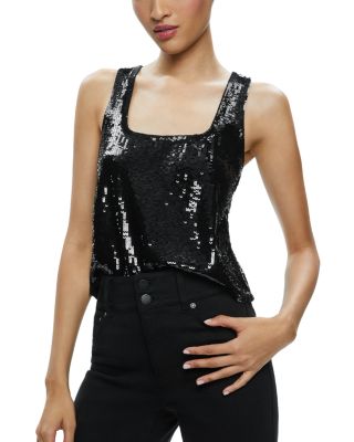 Alice and Olivia - Avril Sequin Boxy Tank Top