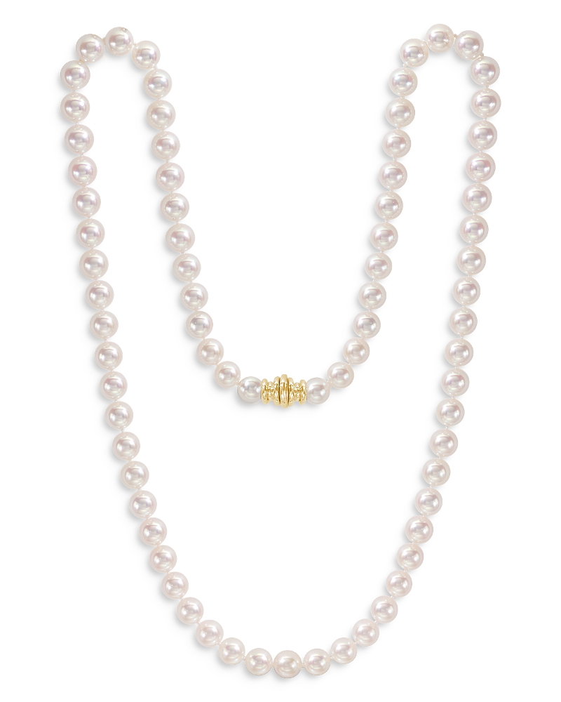 Assael 18K Yellow Gold Japanese Akoya Cultured Pearl Strand Necklace, 26