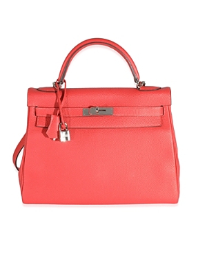 Shop Pre-owned Hermes  Hermes Retourne Kelly 32 Leather Handbag In Red