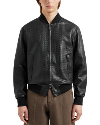 Emporio Armani Leather jacket レザー　ジャケット Emporio Armani Men's Textured Leather Jacket | Neiman Marcus