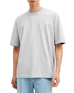 Shop Allsaints Isac Oversized Fit Short Sleeve Crew Tee In Grey Marl