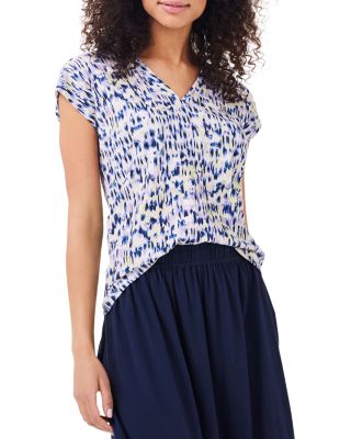 Nzt Nic+Zoe Abstract Ikat V Neck Tee