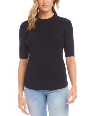 Karen Kane Short Sleeve Rib Knit Sweater