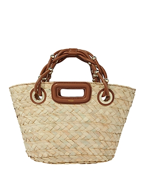 Shop Maje Mini Soliman Basket Bag In Camel