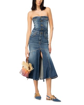 PINKO - Coghinas Strapless Denim Dress