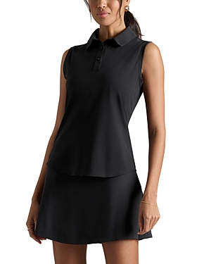 Shop Rhone Course To Court Sleeveless Polo In Black