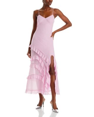 chinese dress ladies Jarlo's Bella Bardot Maxi Dress With Thigh Split And Train in Ivory  Jarlo  London