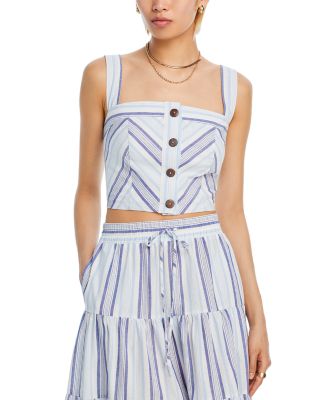 Aqua Cotton Striped Tank Top - Exclusive