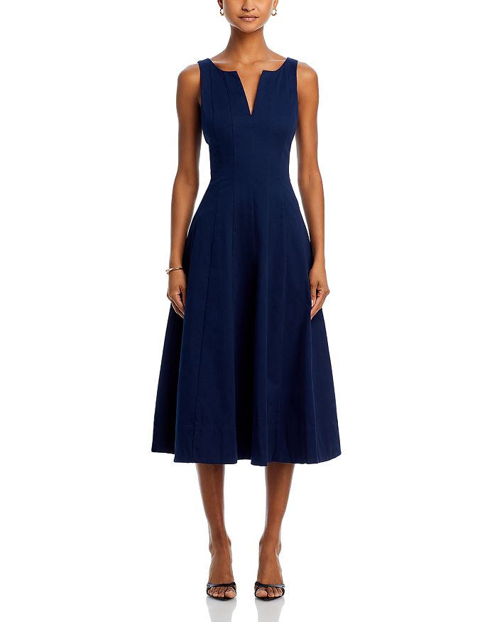 AQUA PANELED MIDI DRESS - EXCLUSIVE 
