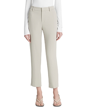 Shop Vince Tailored Crepe Straight Leg Pants In Sepia