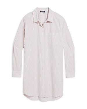 Shop Vineyard Vines Striped Shirtdress In Stripe White/capp