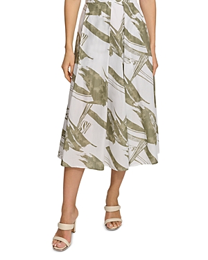 Shop Dkny Printed Voile A Line Skirt In Abs Brshst