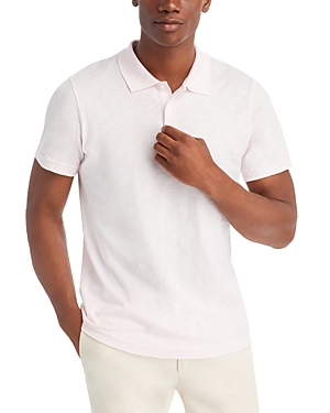 Shop Theory Bron Cotton Regular Fit Polo Shirt In Pale Pink