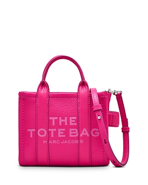 Shop Marc Jacobs The Leather Crossbody Tote Bag In Hot Pink/nickel