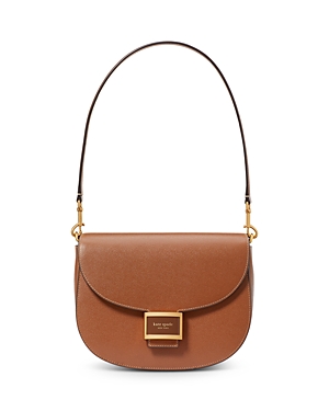 Shop Kate Spade New York Katy Textured Leather Convertible Saddle Bag In Allspice Cake
