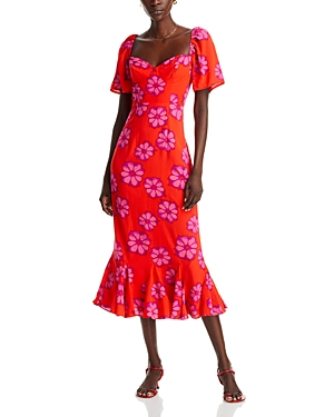 Shop Rhode Ramona Dress In Scarlet Bombay Bloom