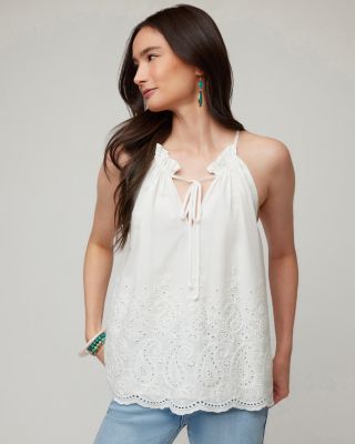 Embroidered Halter Top