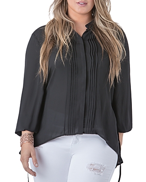 Shop Standards & Practices Plus High Low Blouse In Black