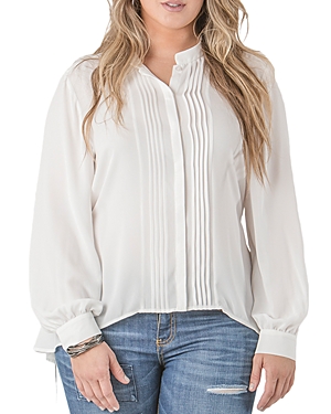 Shop Standards & Practices Plus High Low Blouse In White