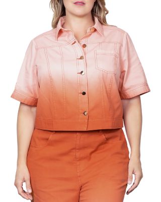 standards & practices - Dip Dyed Cropped Denim Jacket