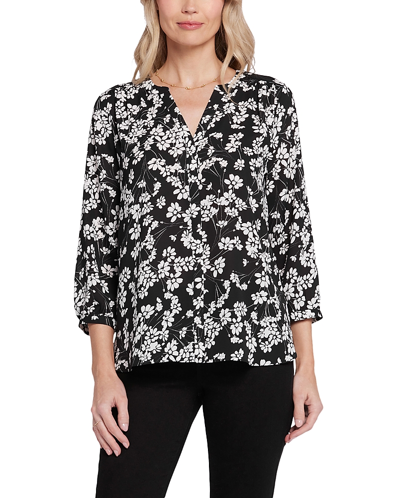 Nydj High-low Crepe Blouse In Stefania
