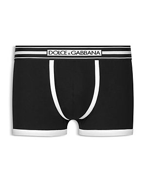 Shop Dolce & Gabbana Men's Regular Boxer Briefs In Black/white