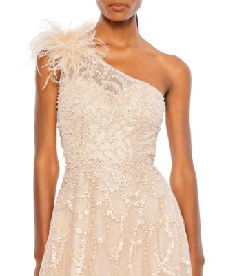 ●Mac Duggal●Aライン フローラル ガウン Floral Embellished One Shoulder A Line Gown - Mac Duggal